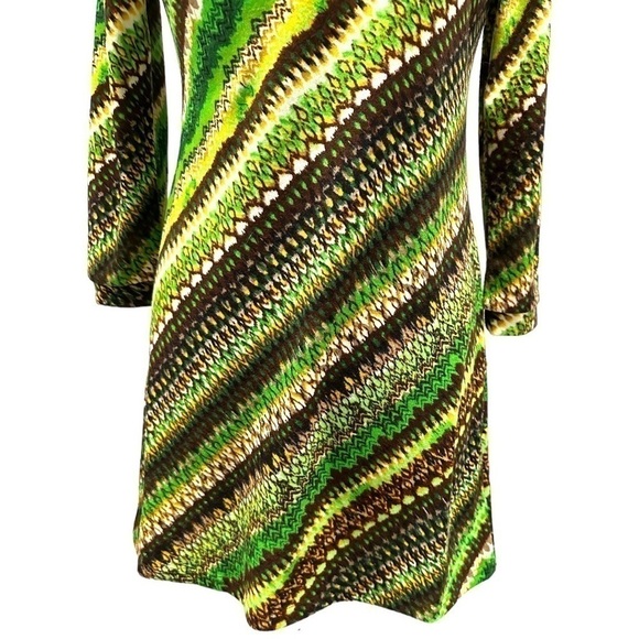 ARYEH Vintage Retro Pattern Boho A-Line Sweater Dress Sz S - Picture 4 of 14